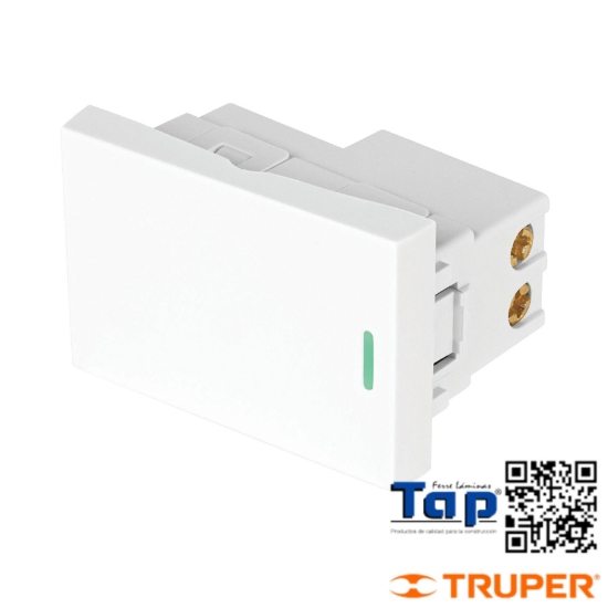 Imagen de INTERRUPTOR SENCILLO 1.5 MOD LINEA LISBOA BLANCO