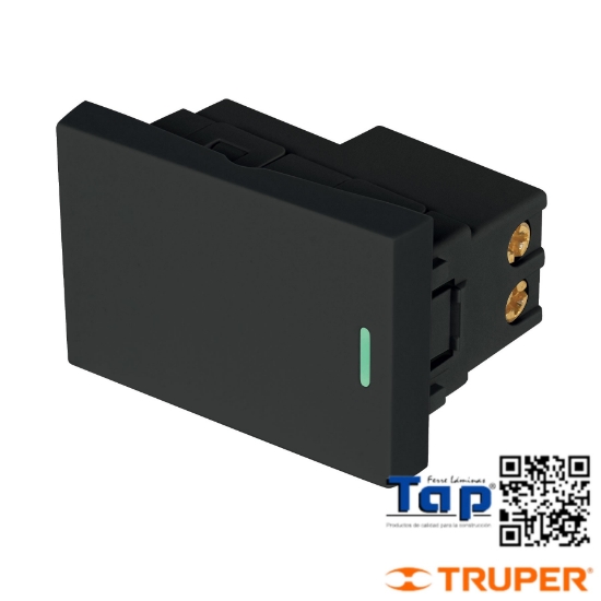 Imagen de INTERRUPTOR SENCILLO 1.5 MOD LINEA LISBOA NEGRO
