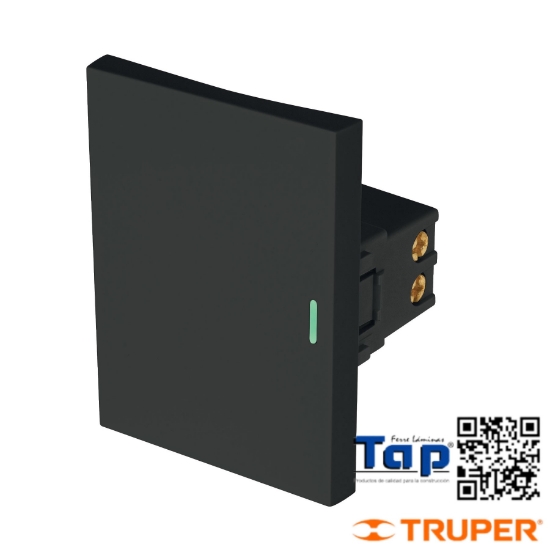 Imagen de INTERRUPTOR SENCILLO 3 MOD LINEA LISBOA NEGRO