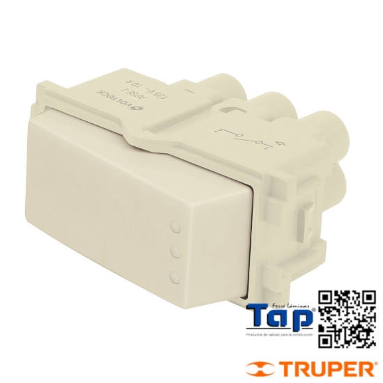 Imagen de INTERRUPTOR SENCILLO LINEA ITALIANA COLOR MARFIL VOLTECK