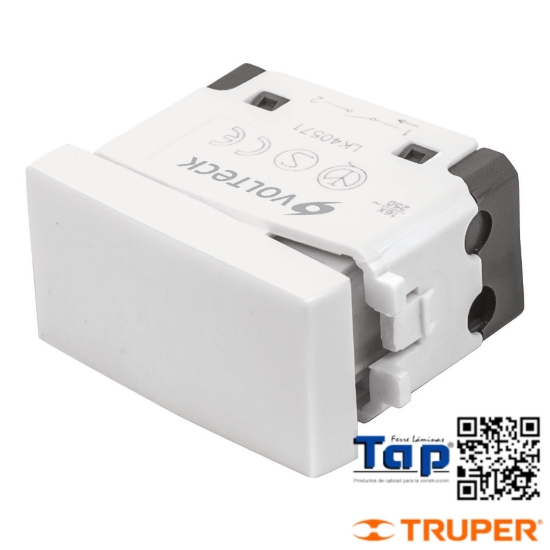 Imagen de INTERRUPTOR SENCILLO LINEA OSLO COLOR BLANCO VOLTECK