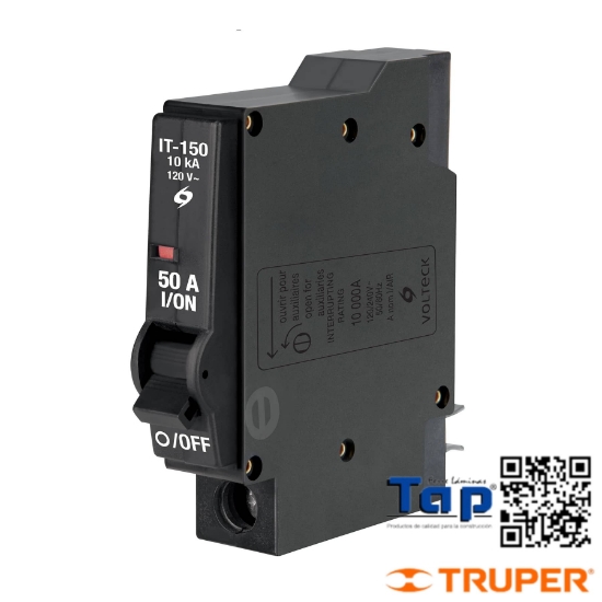 Imagen de INTERRUPTOR TERMOMAGNETICO 1 POLO 50 A VOLTECK