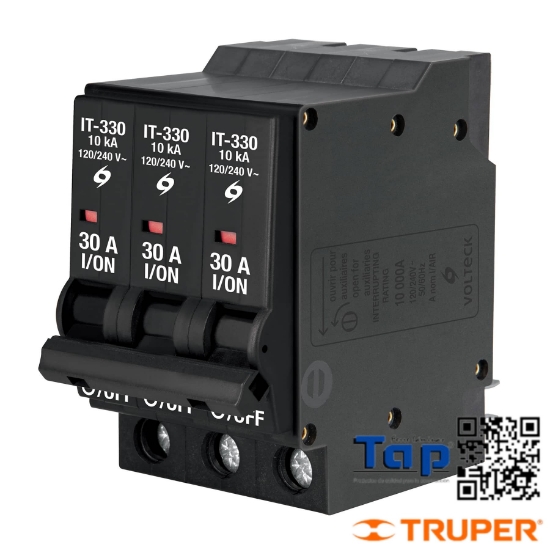 Imagen de INTERRUPTOR TERMOMAGNETICO 3 POLOS 30 A VOLTECK