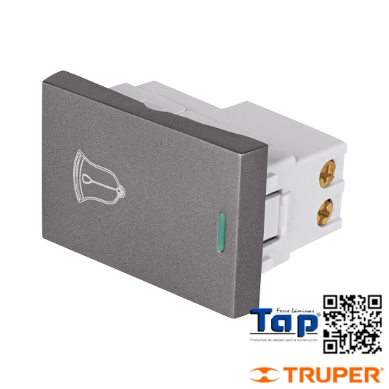 Imagen de INTERRUPTOR TIMBRE 1.5 MOD  LINEA LISBOA ACERO INOX