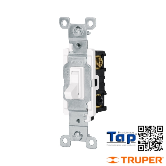 Imagen de INTERRUPTOR VERTICAL PALANCA 3 VIAS STD BLANCO
