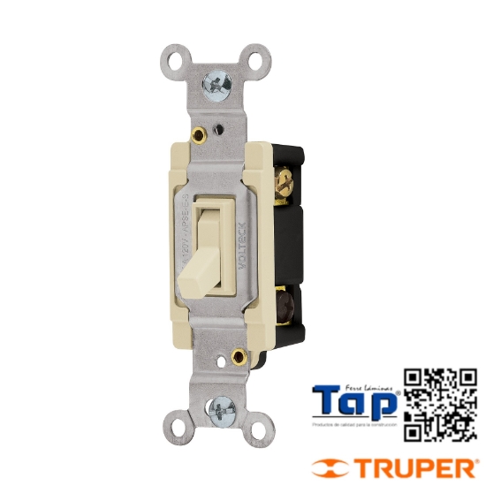 Imagen de INTERRUPTOR VERTICAL PALANCA 3 VIAS STD MARFIL
