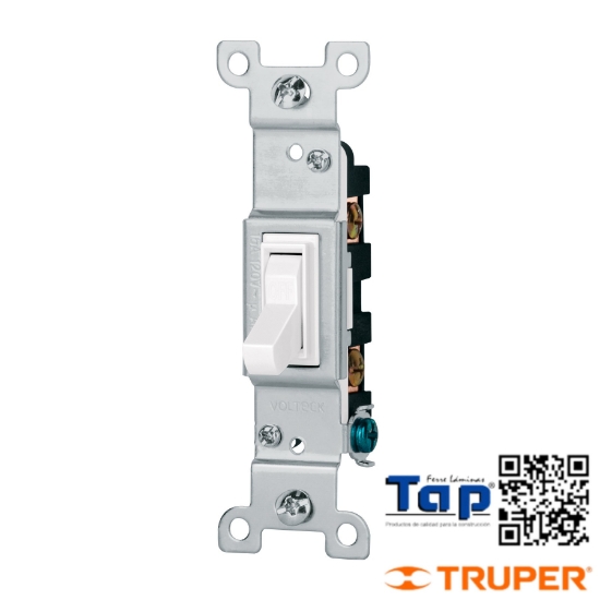 Imagen de INTERRUPTOR VERTICAL PALANCA STD BLANCO VOLTECK
