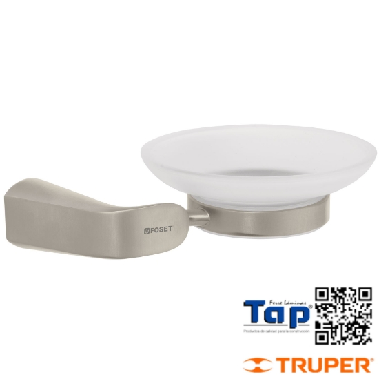 Imagen de JABONERA LATON ACA SATIN C PLATO VIDRIO FOSET