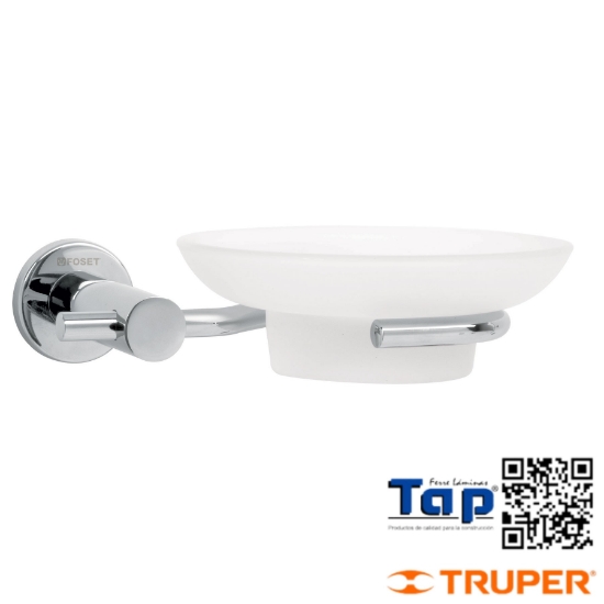 Imagen de JABONERA MET CROMO C PLATO VIDRIO FOSET