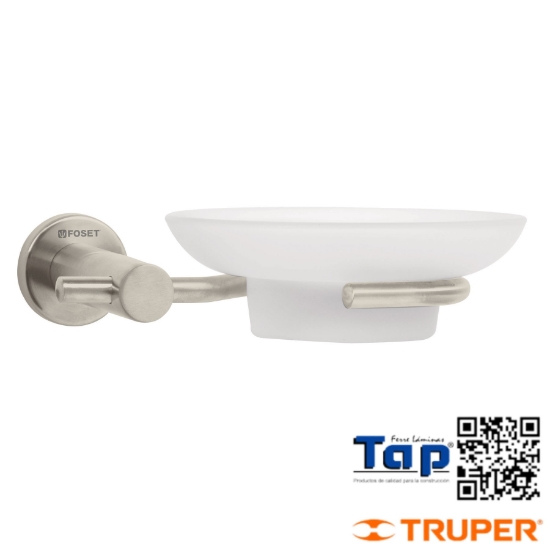 Imagen de JABONERA MET SATIN C PLATO VIDRIO FOSET