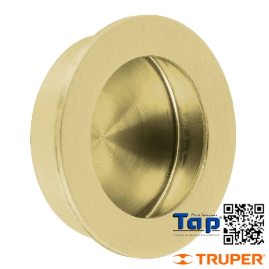 Imagen de JALADERA EMBUTIR CIRCULAR NO. 2 ACA LATON BRILLANTE