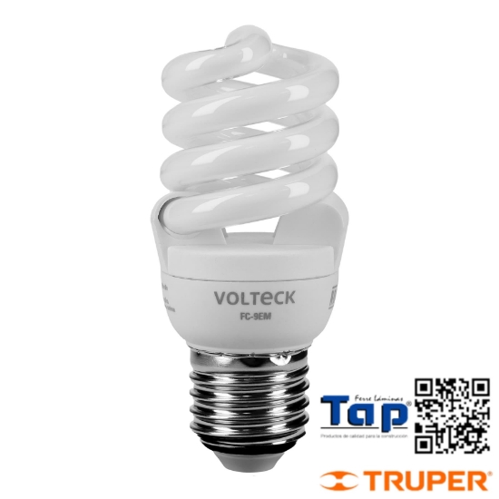 Imagen de LAMP ESPIRAL MINI T2  9 W LUZ CALIDA EN BLISTER VOLTECK