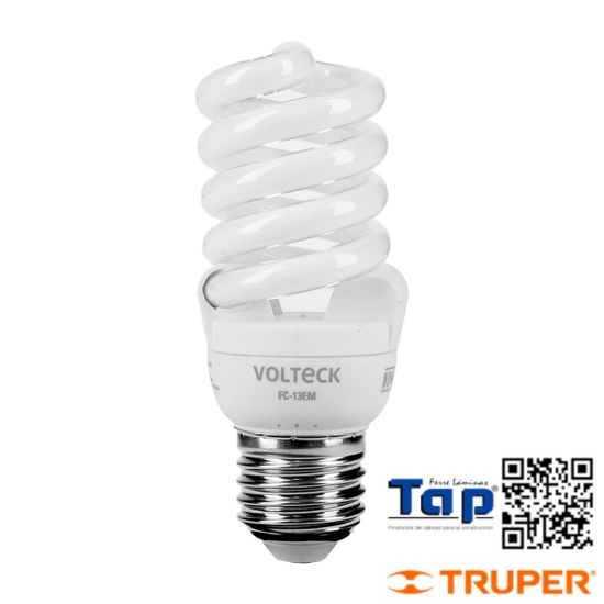 Imagen de LAMP ESPIRAL MINI T2 13 W LUZ CALIDA EN BLISTER VOLTECK