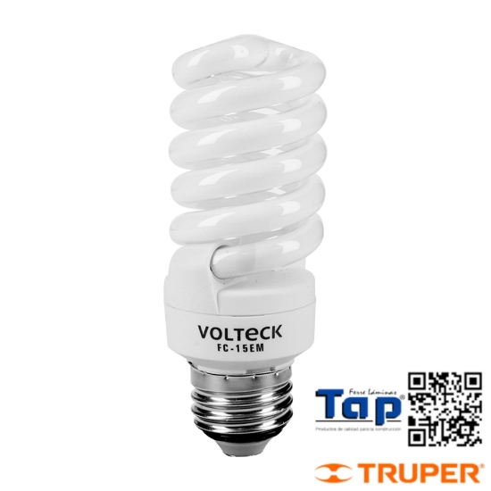 Imagen de LAMP ESPIRAL MINI T2 15 W LUZ CALIDA EN BLISTER VOLTECK