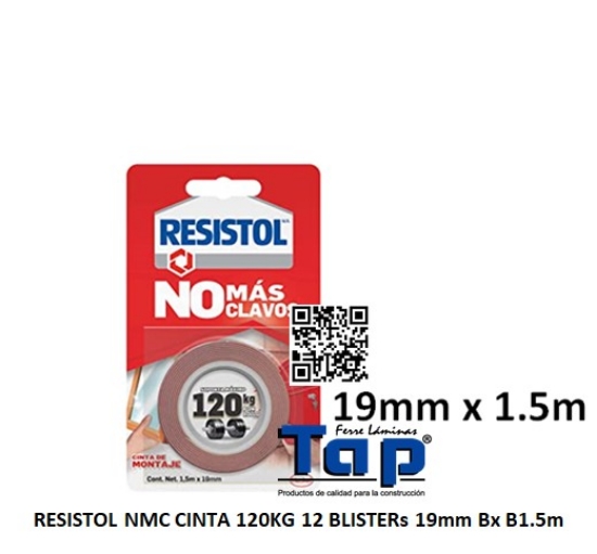 Imagen de RESISTOL NMC CINTA 120KG 12 BLISTERs 19mm Bx B1.5m