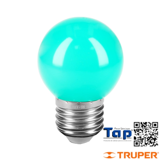 Imagen de LAMP LED T BULBO G45 1 W COLOR VERDE CAJA VOLTECK