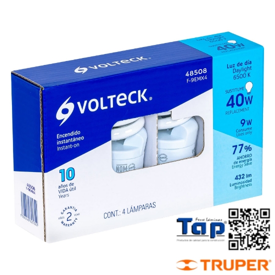 Imagen de LAMP ESPIRAL MINI T2  9 W LUZ DIA EN CAJA PACK 4