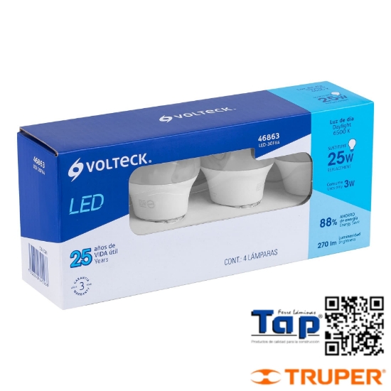 Imagen de LAMP LED A19  9 W LUZ DIA CAJA VOLTECK PACK 4