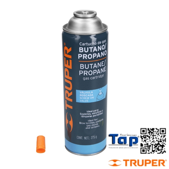 Imagen de LATA GAS C VALVULA ROSCADA 275 G TRUPER