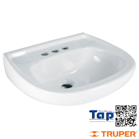 Imagen de LAVABO CERÁMICO C REBOSADERO BLANCO FOSET