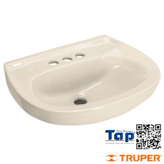 Imagen de LAVABO CERAMICO C REBOSADERO MARFIL FOSET
