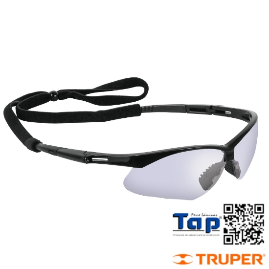 Imagen de LENTE SEGURIDAD ESPEJO AZUL C CORDON AJUST SPORT
