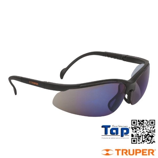 Imagen de LENTE SEGURIDAD ESPEJO AZUL TRUPER VISION