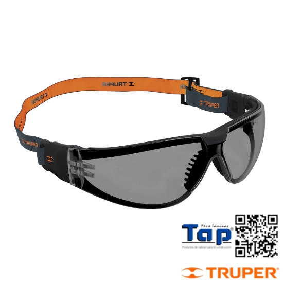 Imagen de LENTE SEGURIDAD GRIS C BANDA ELASTICA ACTIVE TRUPER