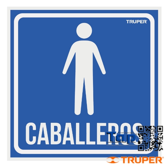Imagen de LETRERO SEÑALIZACION "CABALLEROS" 19X19 CM TRUPER