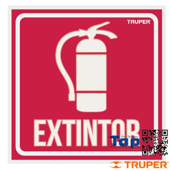 Imagen de LETRERO SEÑALIZACION "EXTINTOR" 19X19 CM TRUPER