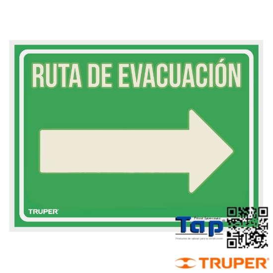 Imagen de LETRERO SEÑALIZACION "RUTA EVACUACION DERECHA",21X28 CM
