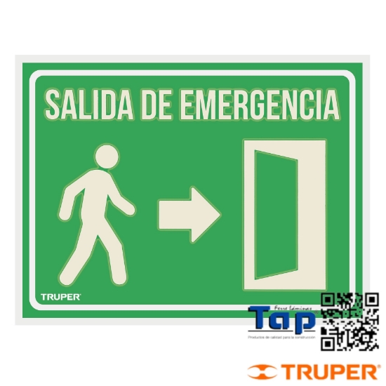 Imagen de LETRERO SEÑALIZACION "SALIDA EMERGENCIA" 21X28 CM