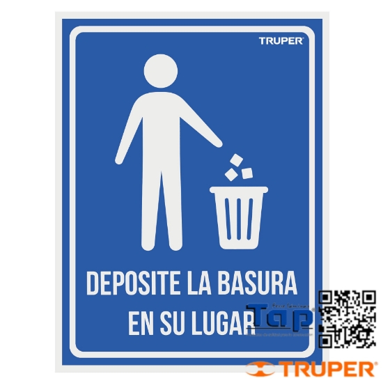 Imagen de LETRERO SEÑALIZACION"DEPOSITE LA BASURA EN SU LUGAR",21X28CM