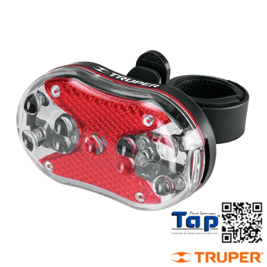 Imagen de LINTERNA TRASERA P BICICLETA 9 LEDS C 2 PILAS AAA