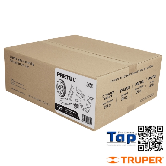 Imagen de LLANTA IMPONCHABLE Y ACC Y P CARRETILLA RJA PRETUL CAJA 1PZA