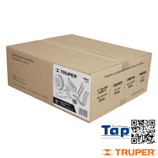 Imagen de LLANTA NEUMATICA Y ACC P CARRETILLA TRUPER CAJA 1PZA