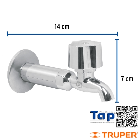 Imagen de LLAVE 013 1/2" P FREGADERO C NIPLE Y CHAPETON FOSET