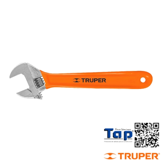 Imagen de LLAVE AJUST (PERICO) 150 6" CROMADA MANGO PVC TRUPER