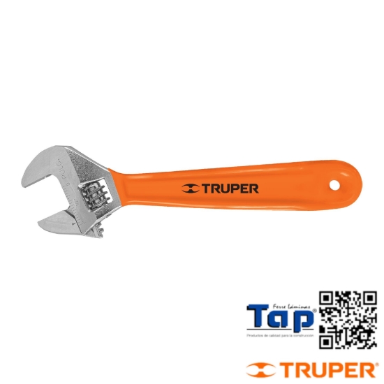 Imagen de LLAVE AJUST (PERICO) 200 8" CROMADA MANGO PVC TRUPER
