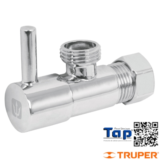 Imagen de LLAVE ANG 006 1/4" VUELTA T BARRILITO MANERAL PALAN