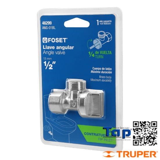 Imagen de LLAVE ANG 013 1/2"X013 1/2" 006 1/4" VUELTA BLISTER FOSET