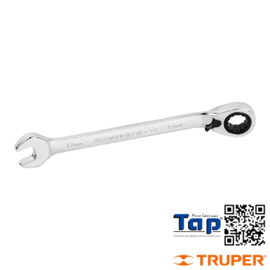 Imagen de LLAVE COMBI MATRACA REVSIBLE 12 MMX168 MM LARGO EXPERT