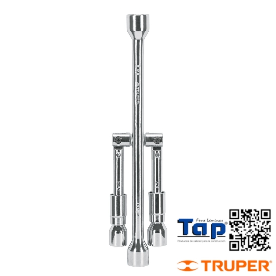 Imagen de LLAVE CRUZ 350 14" PLEGABLE DE  PULIDA Y CROMADA TRUPER