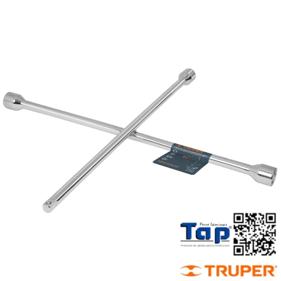 Imagen de LLAVE CRUZ 500 20" PULIDA Y CROMADA C ENTRADA CUA 013 1/2"