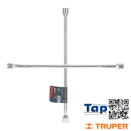 Imagen de LLAVE CRUZ 500 20" PULIDA Y CROMADA TRUPER