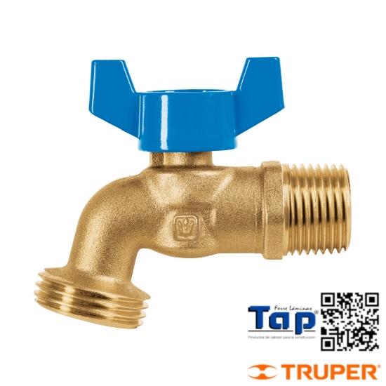 Imagen de LLAVE ESFERA LATON 013 1/2" C ROSCA P MANGUERA FOSET