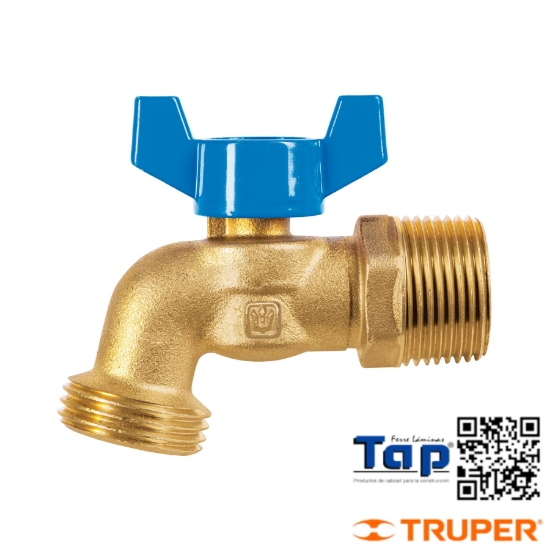 Imagen de LLAVE ESFERA LATON 019 3/4" C ROSCA P MANGUERA FOSET