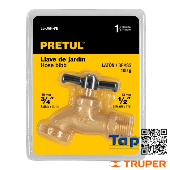 Imagen de LLAVE NARIZ P JARDIN 013 1/2" EN BLISTER PRETUL