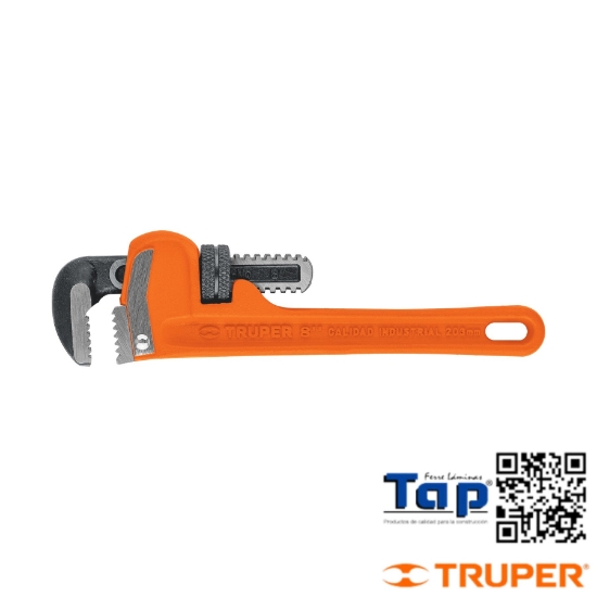 Imagen de LLAVE STILSON  200 8" CUERPO ROBUSTO HIERRO DUCTIL TRUPER