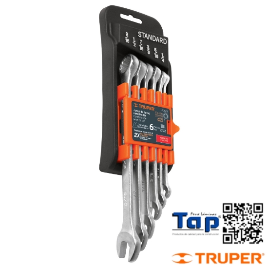 Imagen de LLAVES COMBI STD GRANALLADAS TRUPER JGO  6